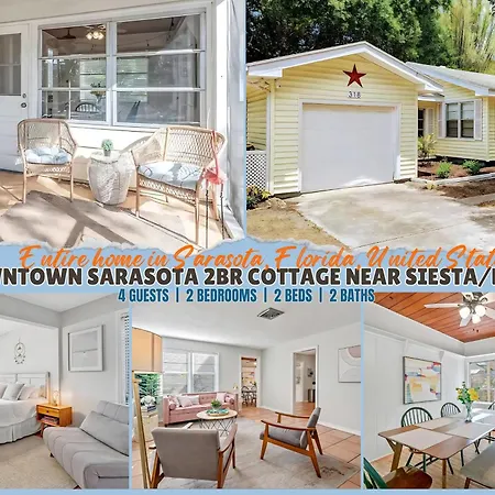 Downtown Sarasota 2Br Cottage Near Siesta Lido Key
